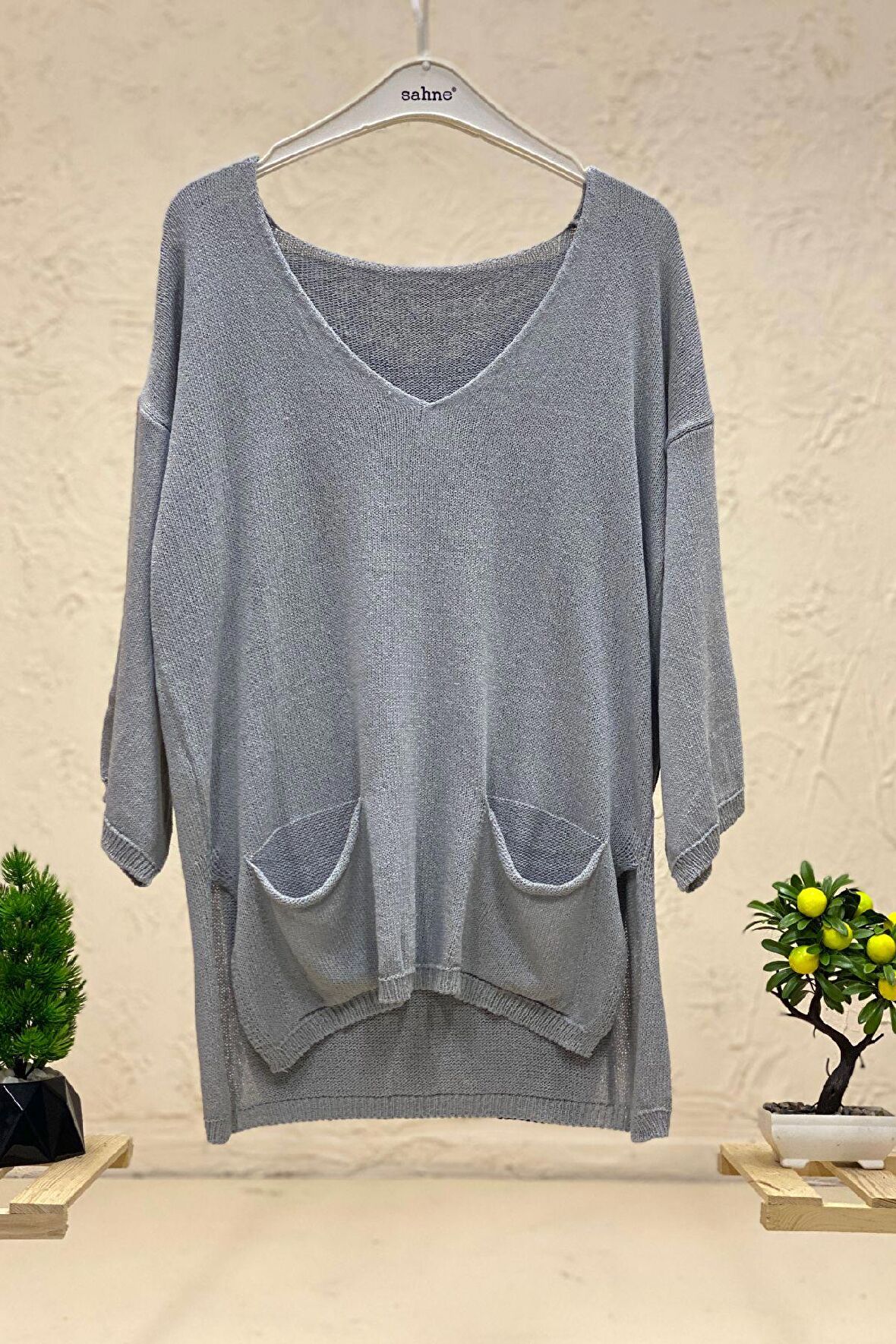 V Yaka Celpli Oversize Merserize Bluz