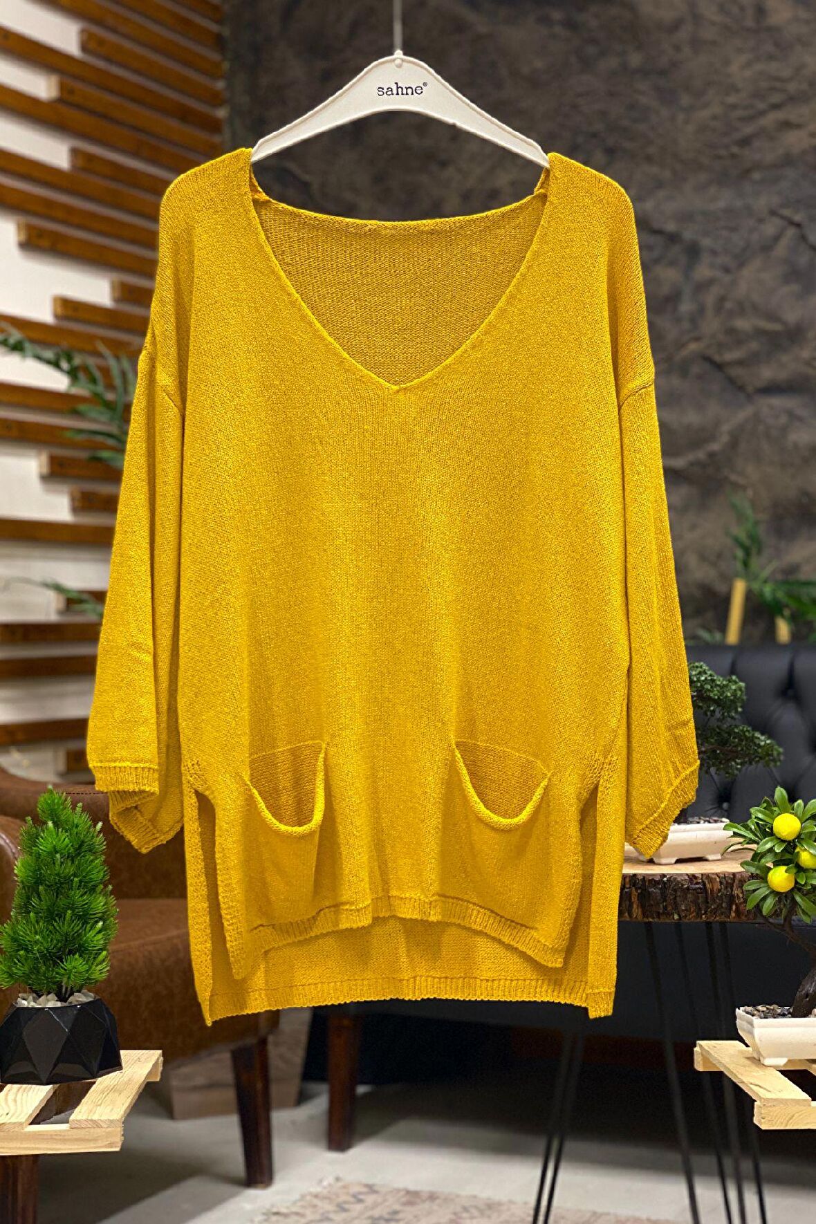 V Yaka Celpli Oversize Merserize Bluz