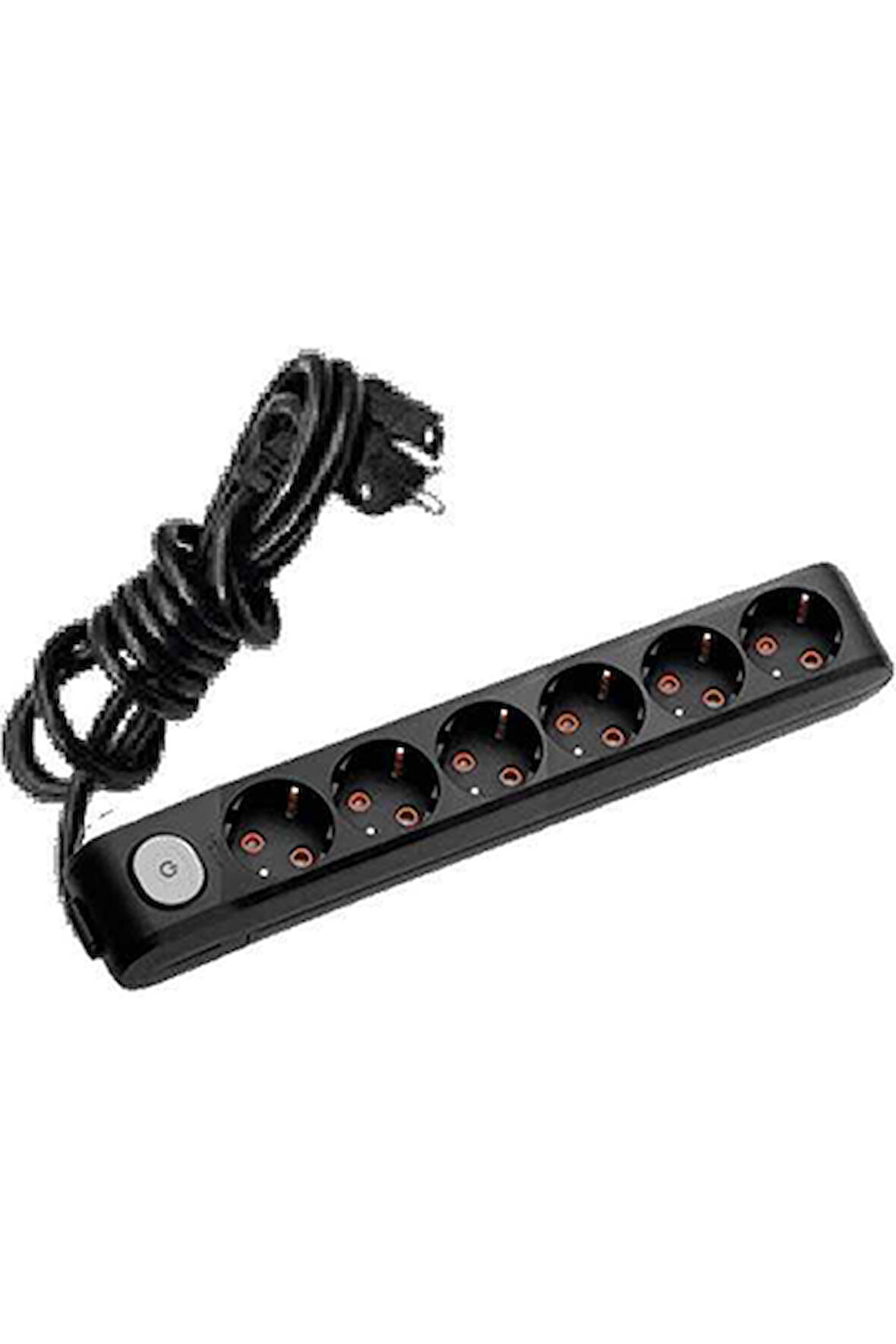 VİKO-90137605 Multi Let Siyah Altılı  Priz Anahtarl Çocuk Korumalı 5 Metre