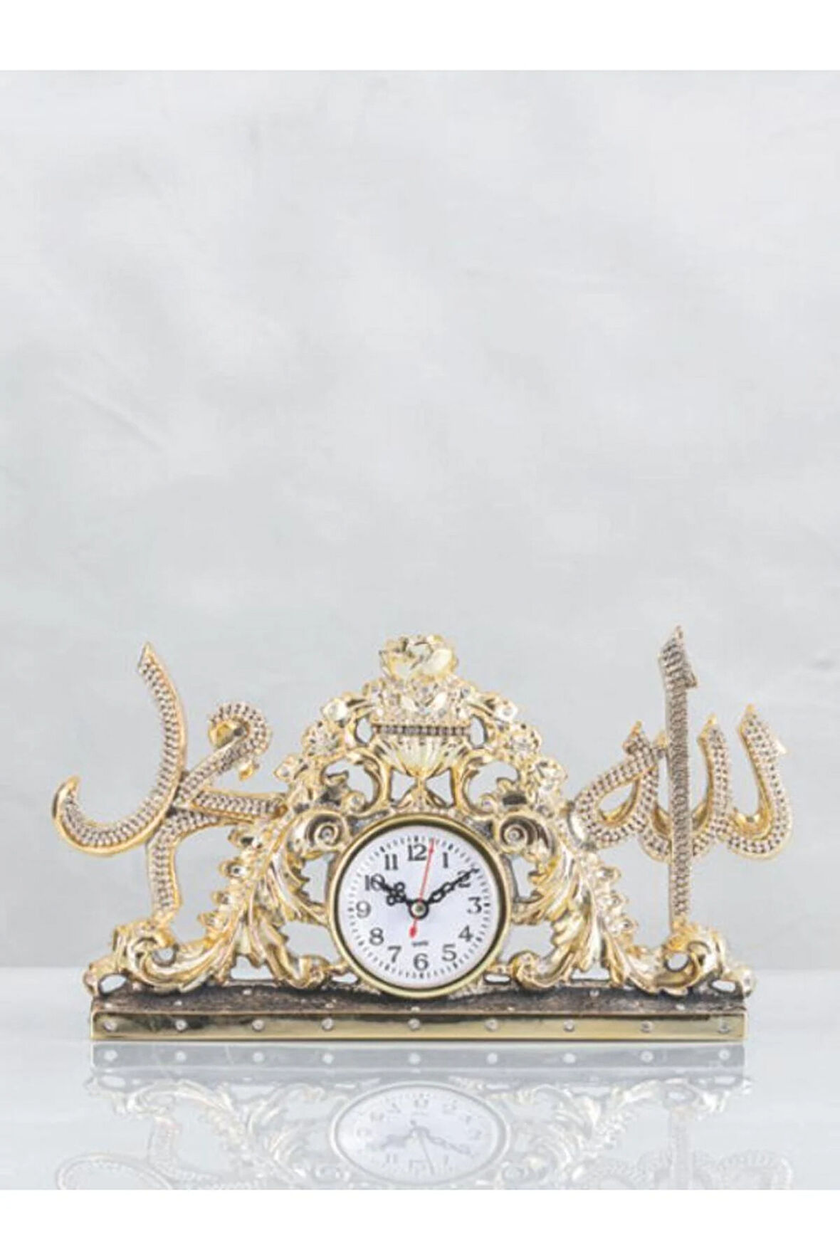 Güllü Saat Lafızlar – 33x18 cm Altın ve Gümüş Renk Seçenekli