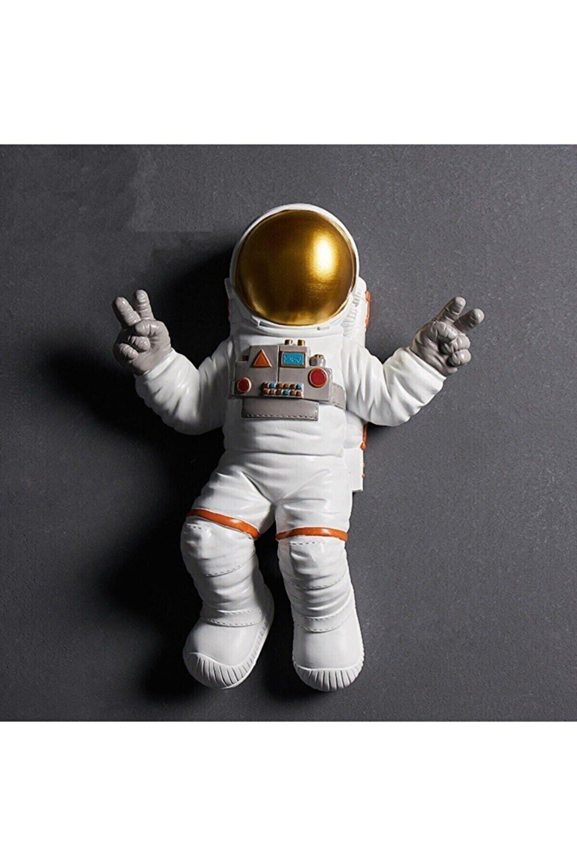 Dekoratif Astronot Apollo Duvar Heykeli (47X35CM)