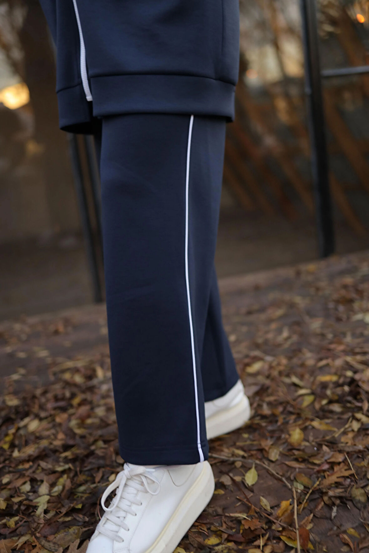 Fermuarlı Kısa Sade İkili Tesettür Eşofman Takımı - 71230.015 - Lacivert