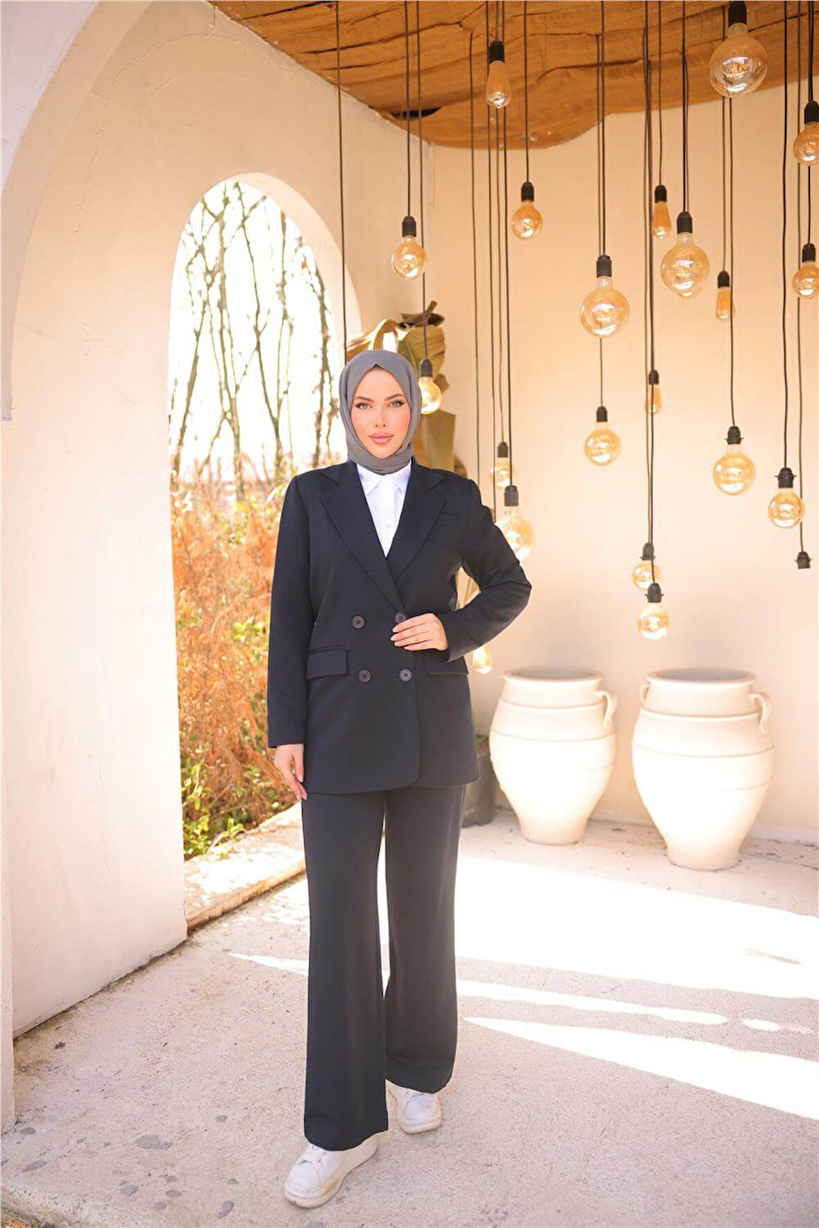 Kruvaze Dört Düğmeli Ceket Takımı - 71250.015 - Lacivert