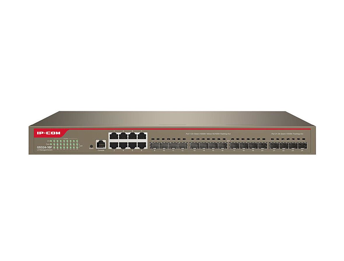 IP-COM G5324-16F 16 Port SFP + 8GE Port L3 Yönetilebilir Switch