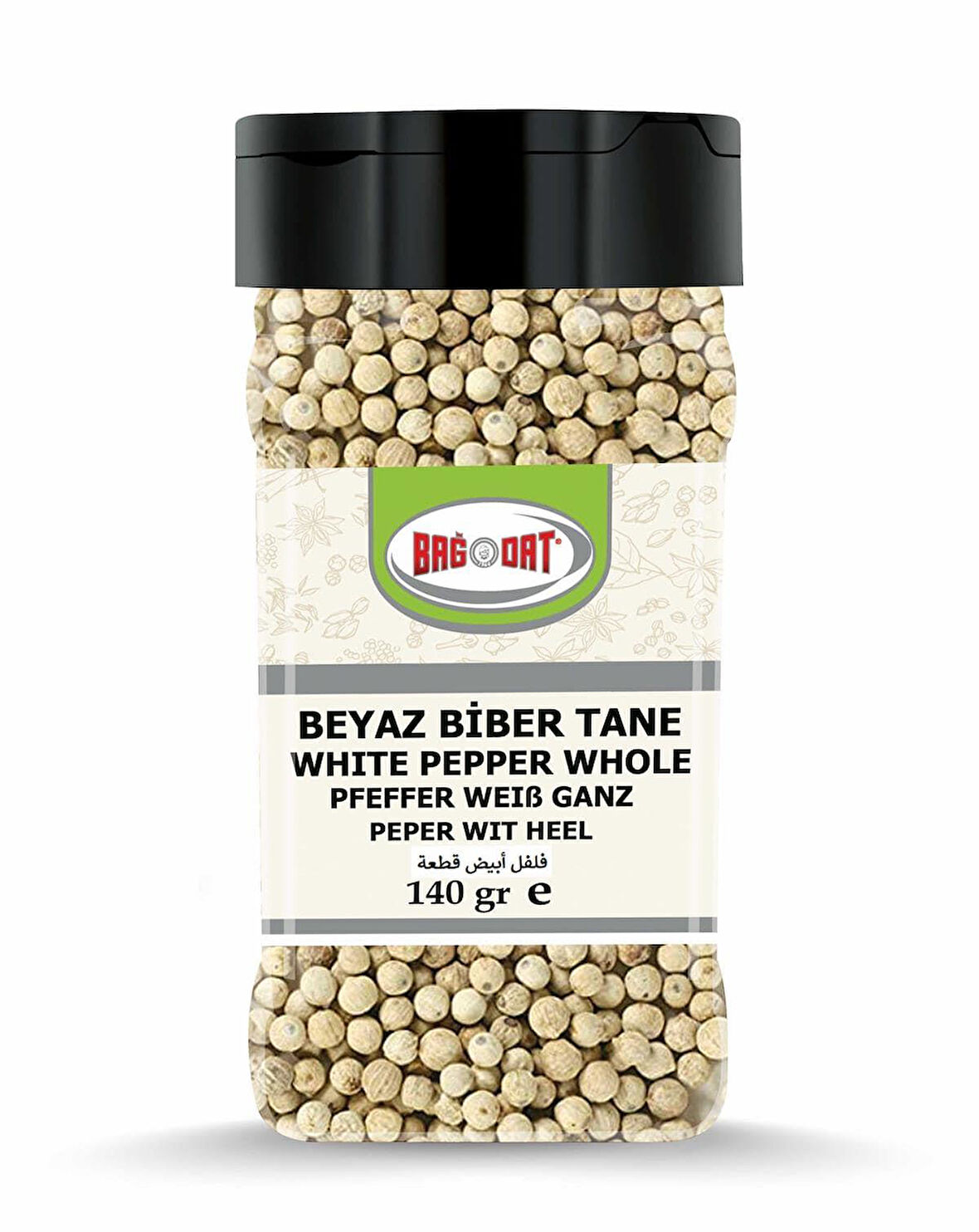 Beyaz Biber Tane Küçük Pet 140 Gr.