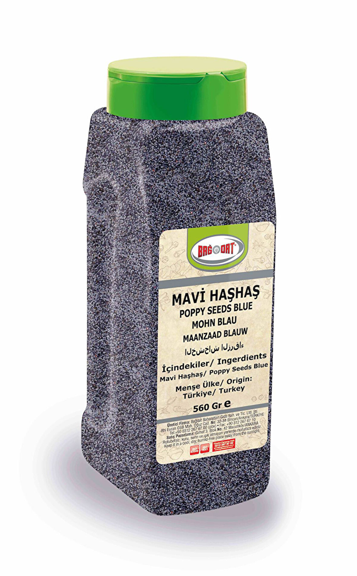 Mavi Haşhaş Büyük Pet 560 Gr.