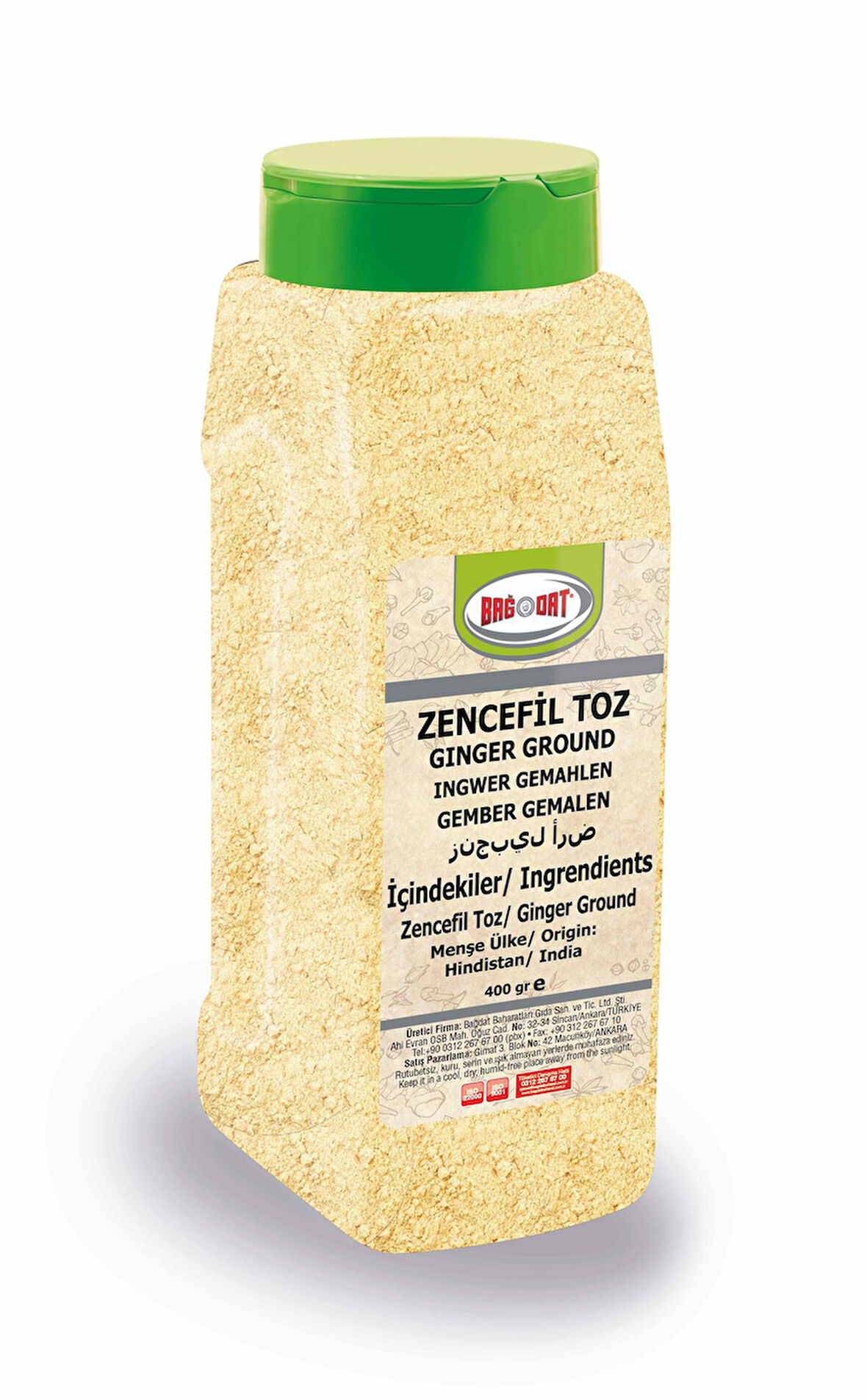 Zencefil Toz Büyük Pet 400 Gr.