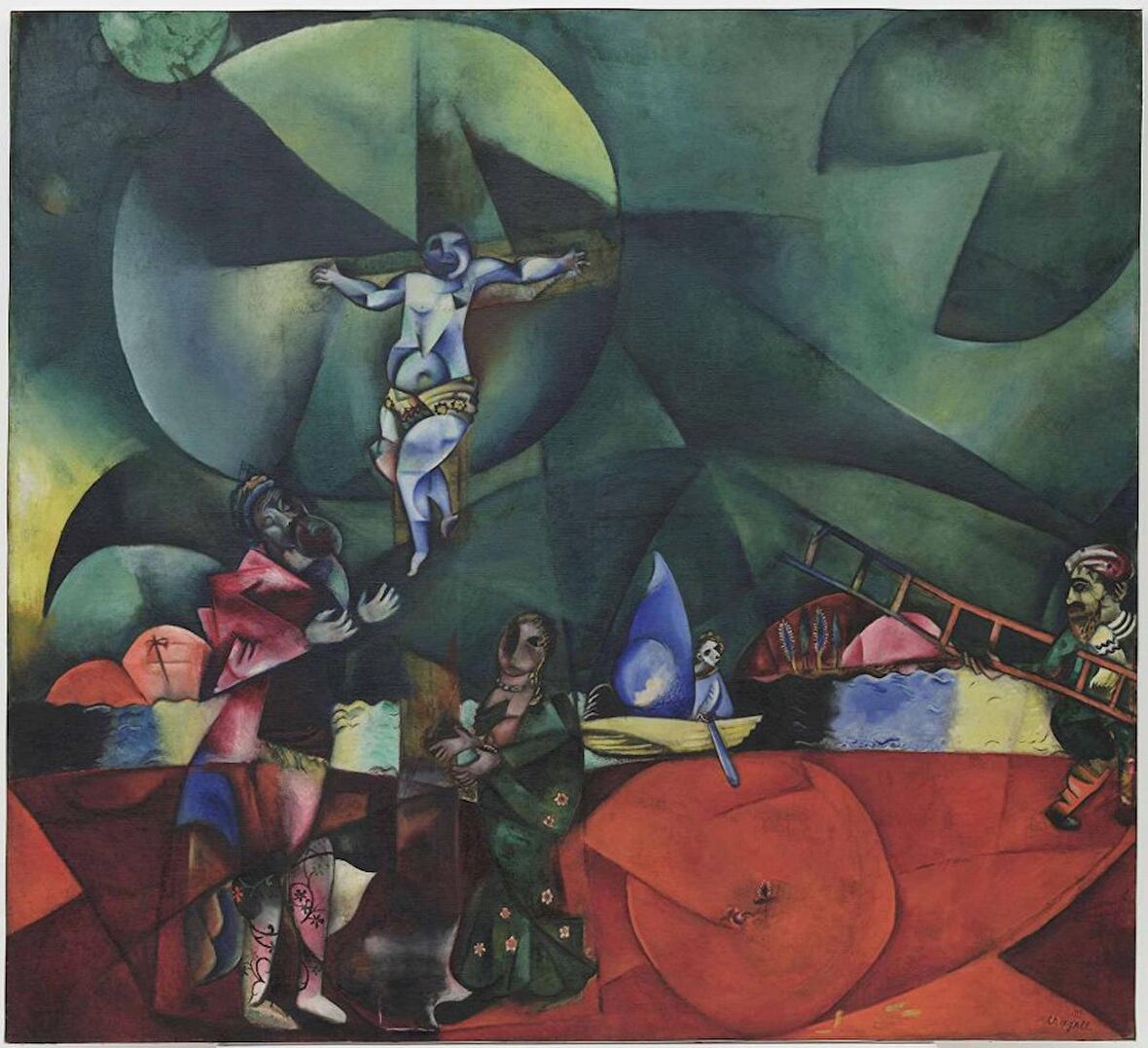 Movas Sanat Eziyet - Marc Chagall Elmas Mozaik Tablo / Hobi / Mozaik Puzzle 50x46cm E2020661