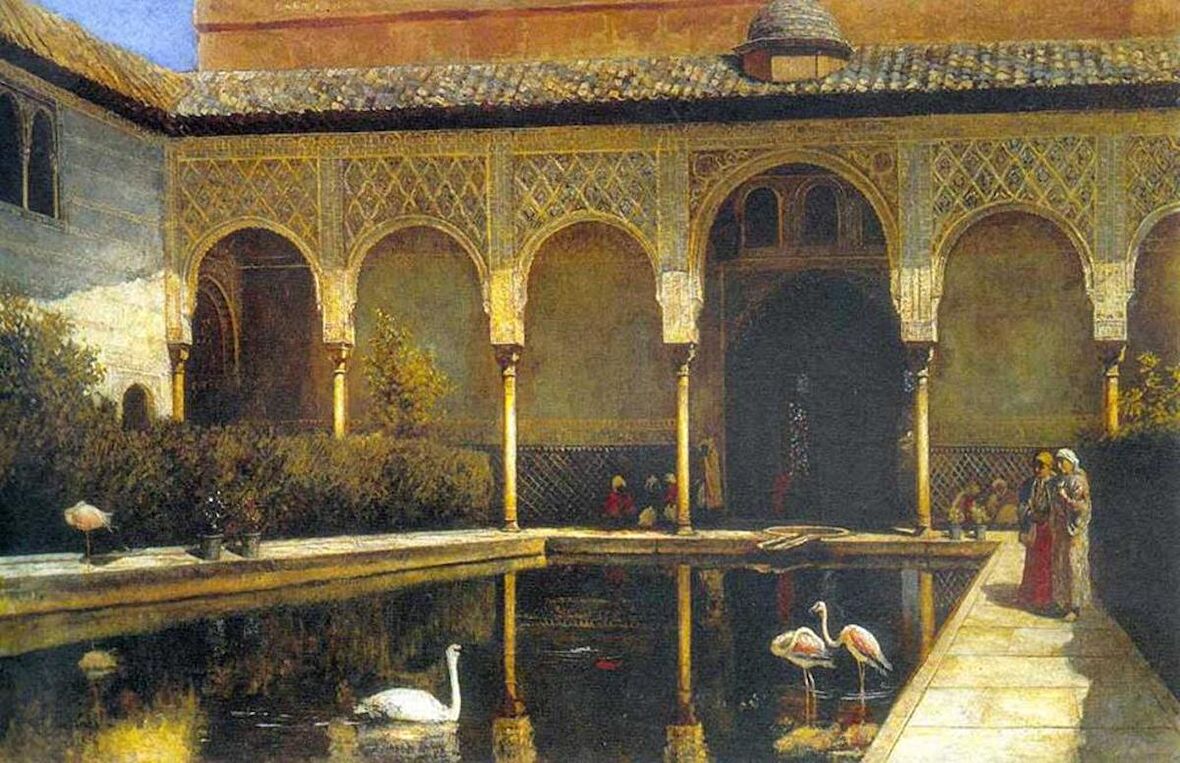 Movas Sanat Elhamra Sarayı - Edwin Lord Weeks Elmas Mozaik Tablo / Mozaik Puzzle 55x35cm E2020721
