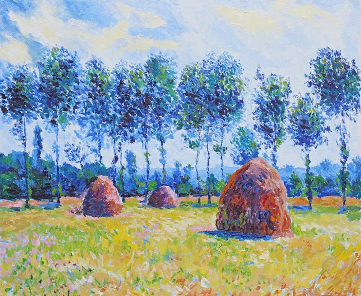 Movas Sanat Çiftlikten Bir Yaz Manzarası Elmas Mozaik Tablo / Hobi / Mozaik Puzzle 50x41cm E2020920M