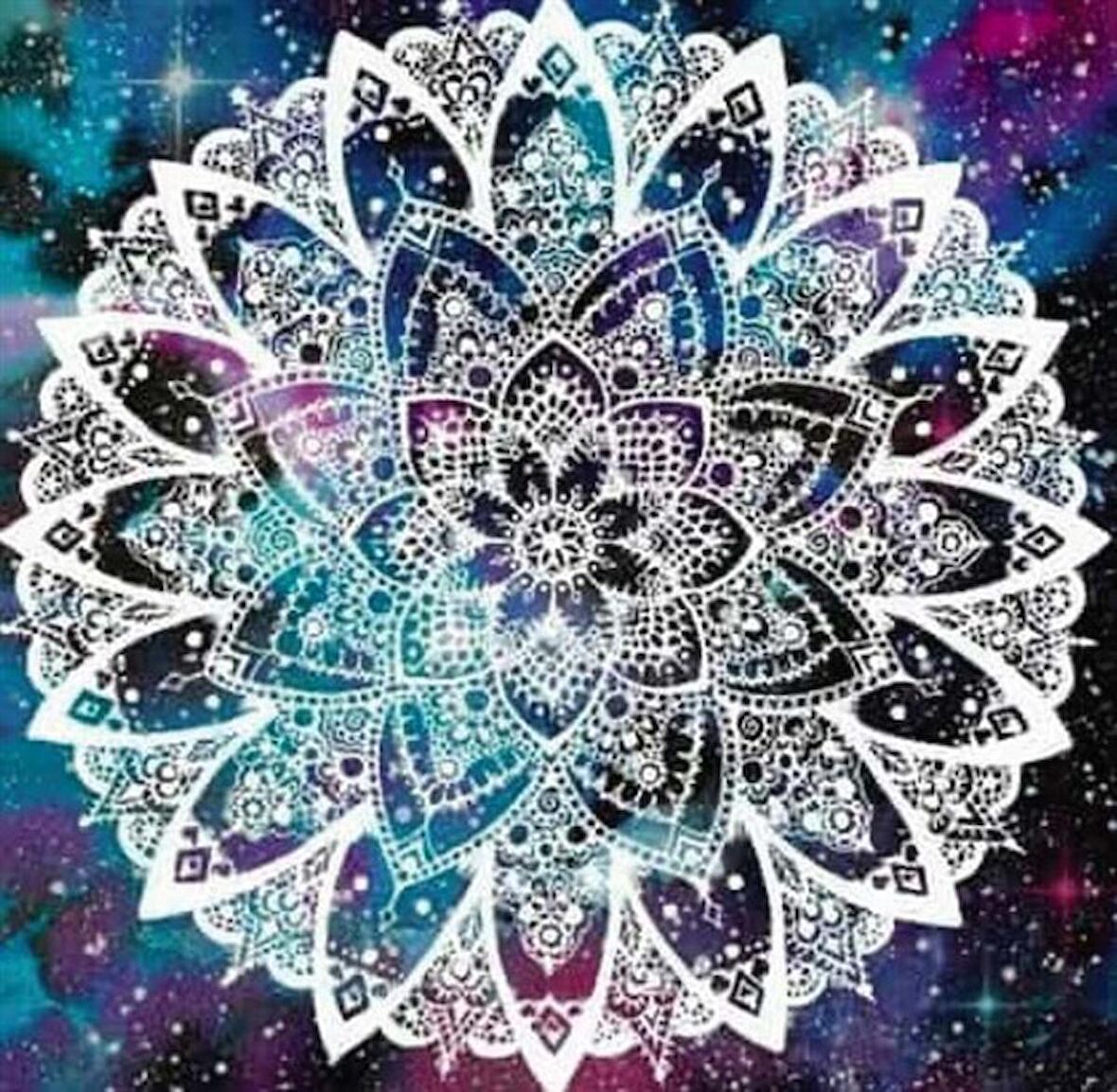 Movas Sanat Oya Desenli Mandala Elmas Mozaik Tablo / Hobi / Mozaik Puzzle 45 x 45cm E2020-1398-M