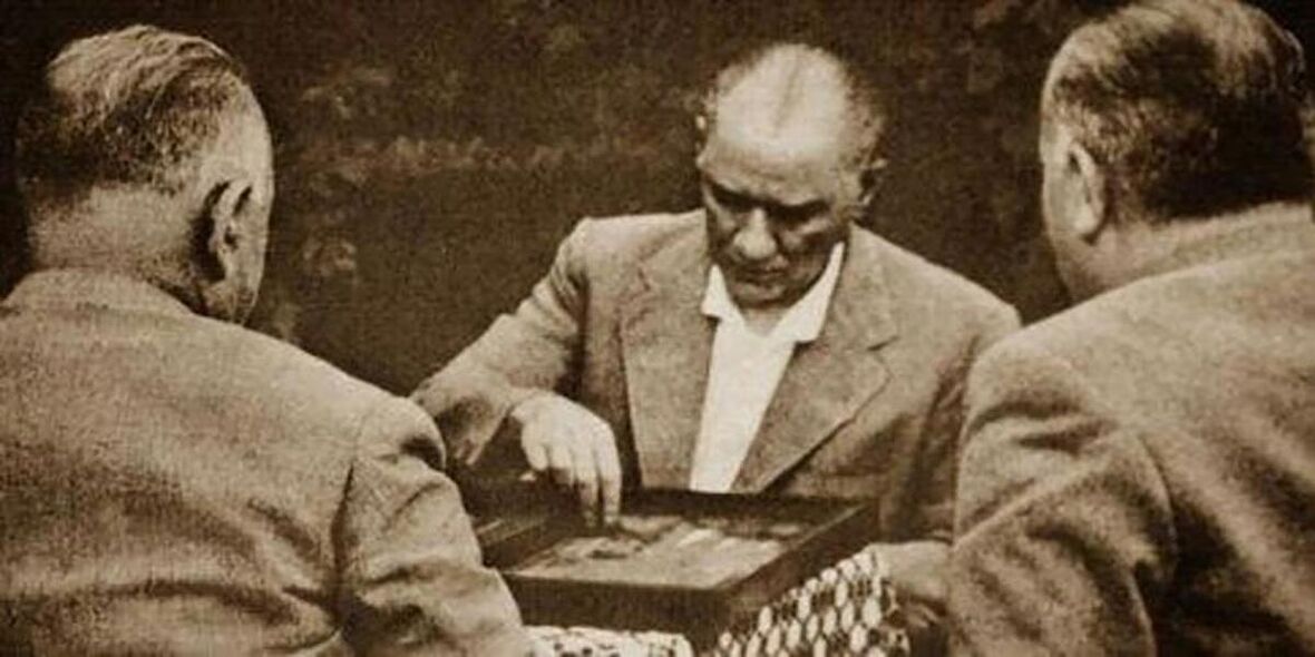 Movas Sanat Atatürk ve Arkadaşları Tavla  Elmas Mozaik Tablo/Mozaik Puzzle 50x35cm E20202555M