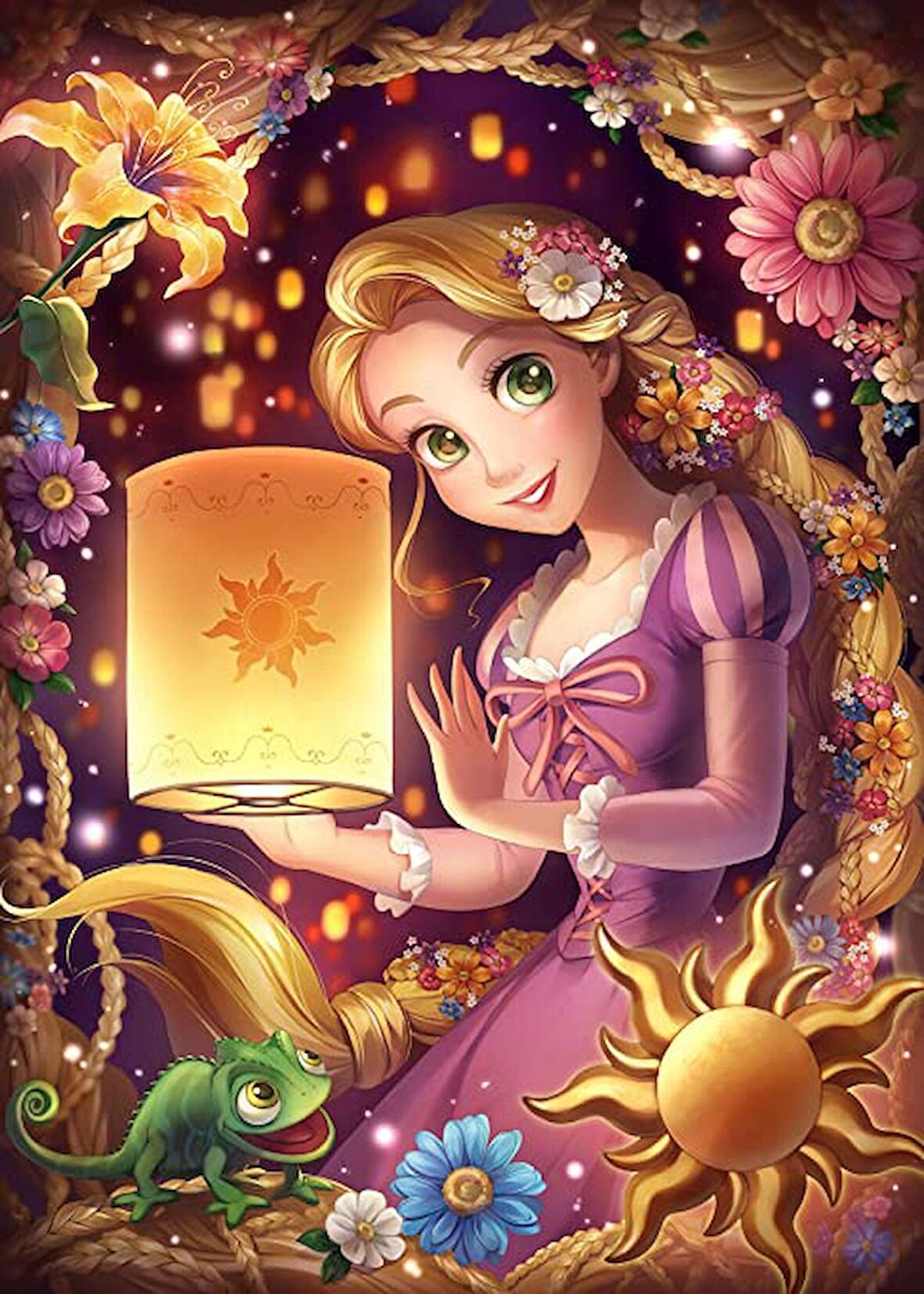 Movas Sanat Sihirli Rapunzel Elmas Mozaik Tablo / Boncuk İşleme 40x60cm E20202618M