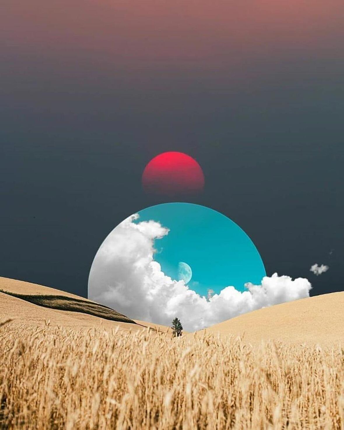 Movas Sanat Buğday Tarlasında Gece Elmas Mozaik Tablo / Boncuk Goblen 40x50cm E20203113M