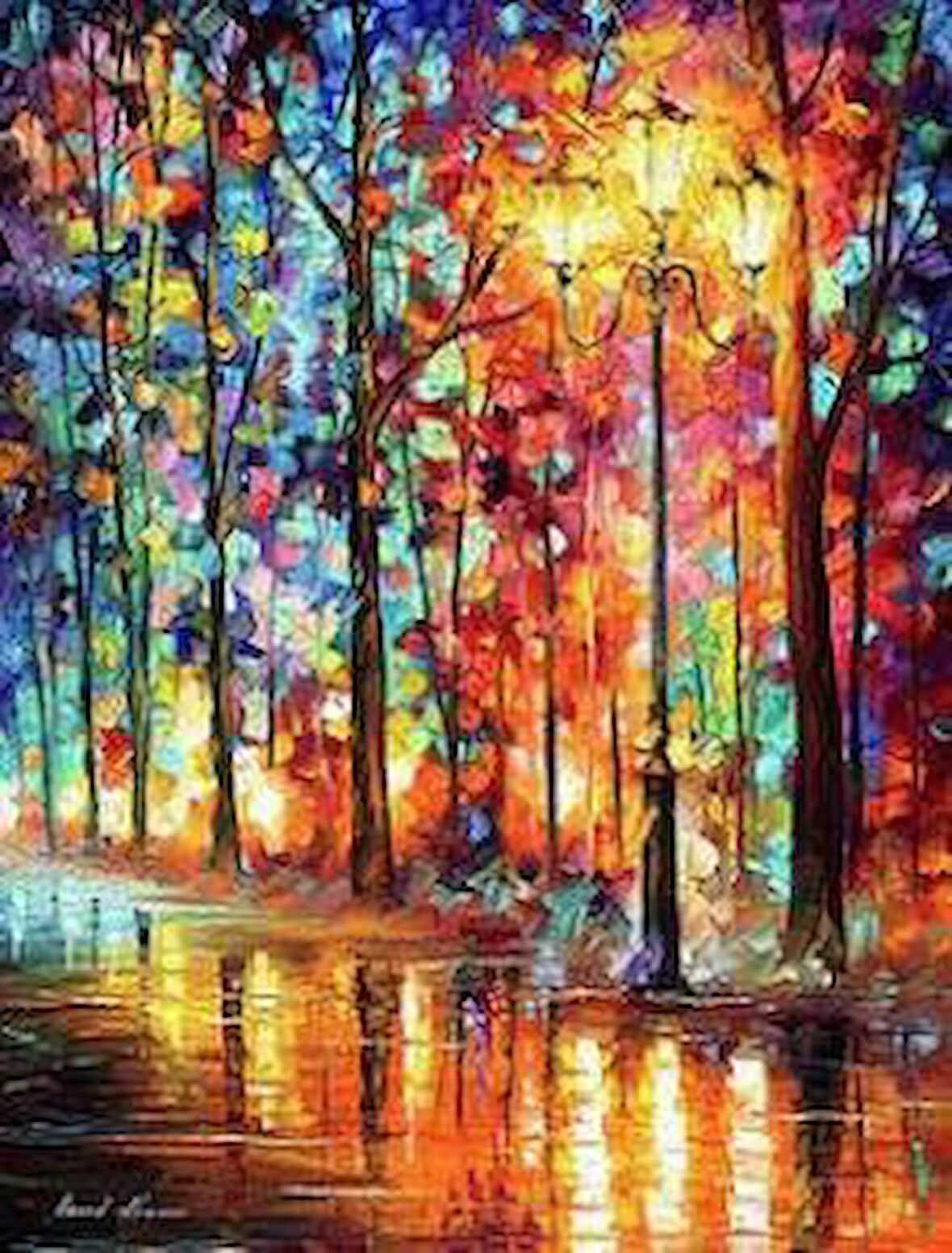 Movas Sanat Yağlı Boya Sonbahar Elmas Mozaik Tablo / Boncuk Goblen 40x52cm E20203201M