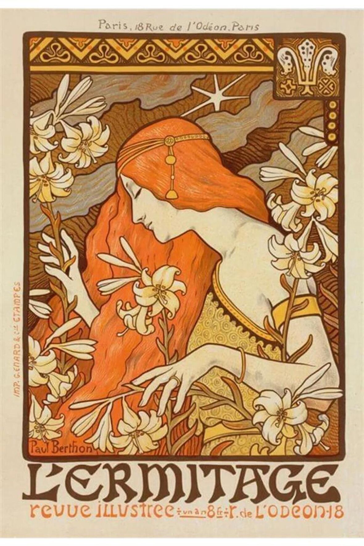Movas Sanat Kadın Çizimi Alphonse Mucha'nın Eseri / Mozaik Tablo / Mozaik Puzzle (35x50cm) E20203574
