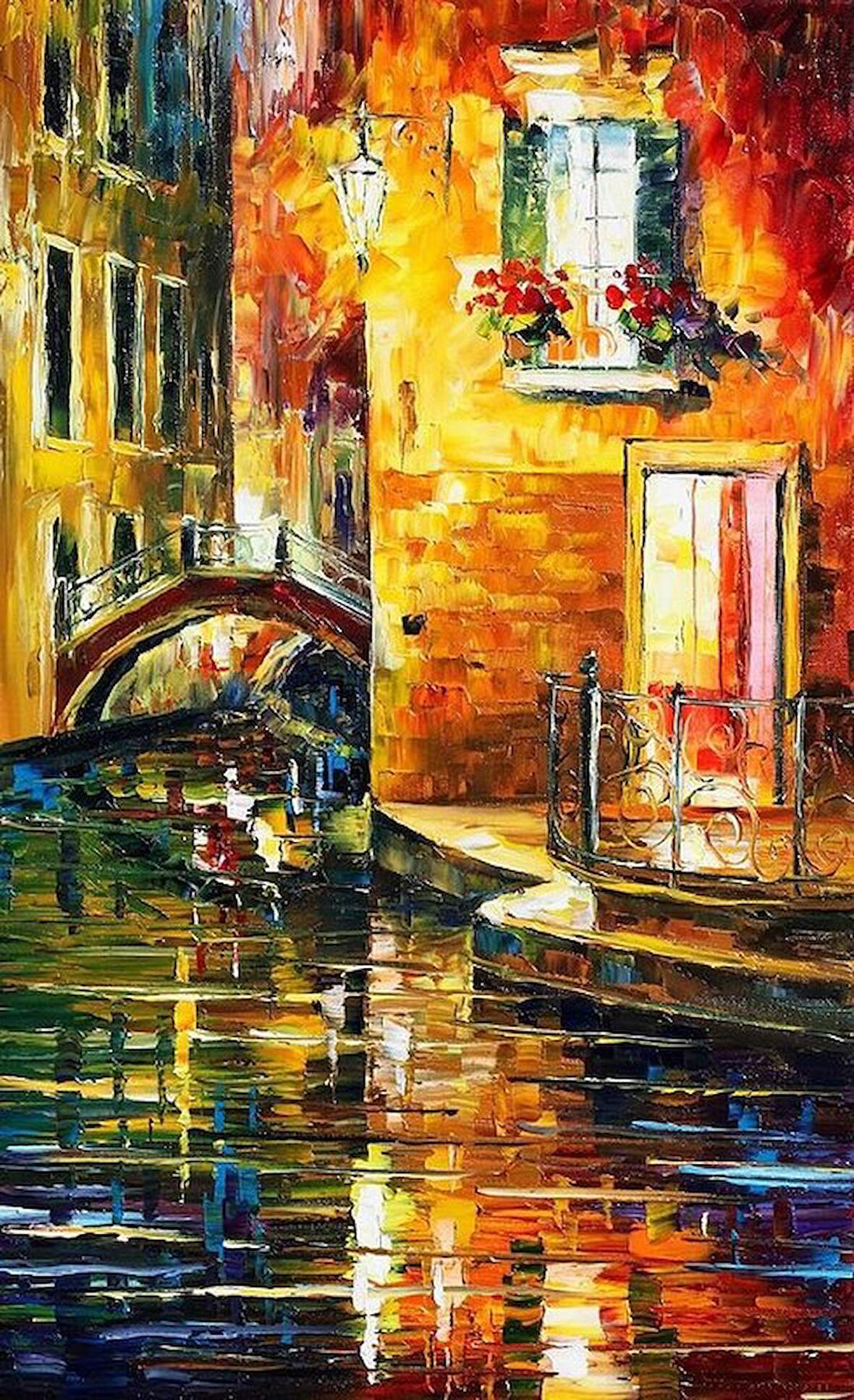 Movas Sanat Venedik Sokaklarından Bir Akşam Elmas Mozaik Tablo / Mozaik Puzzle 35x57cm E2020473