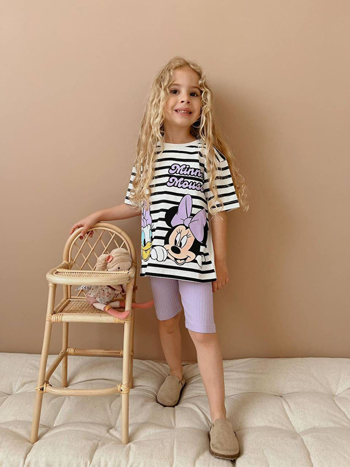 Minnie Mouse Baskılı Taytlı Takım
