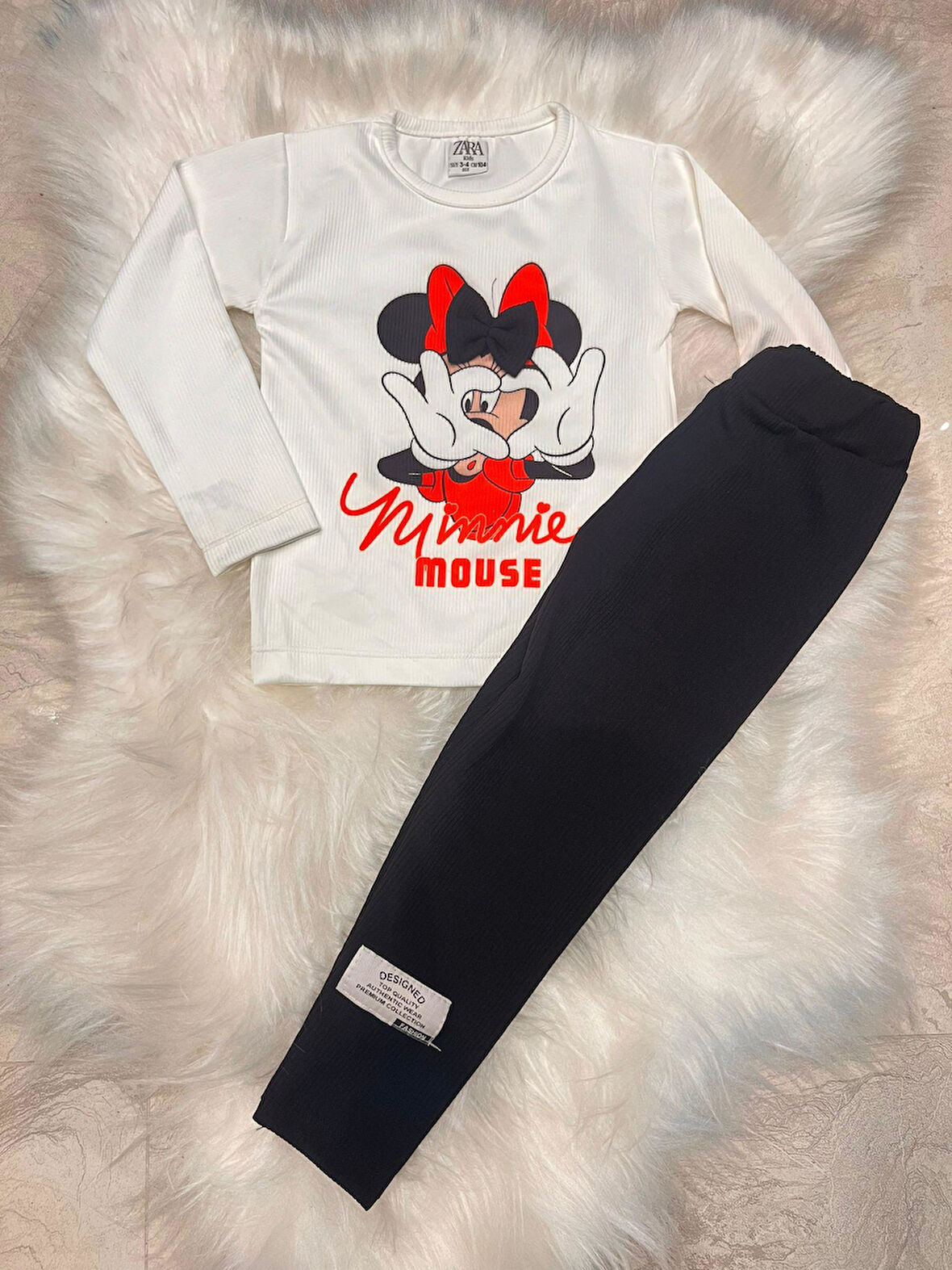 Minnie Çocuk Taytlı Takım 