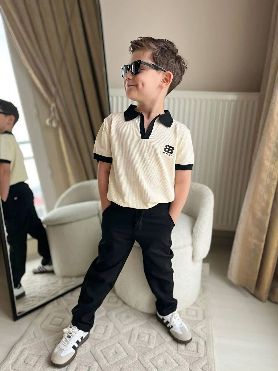 Polo Yaka Tşört Pantolonlu 2'li Takım 