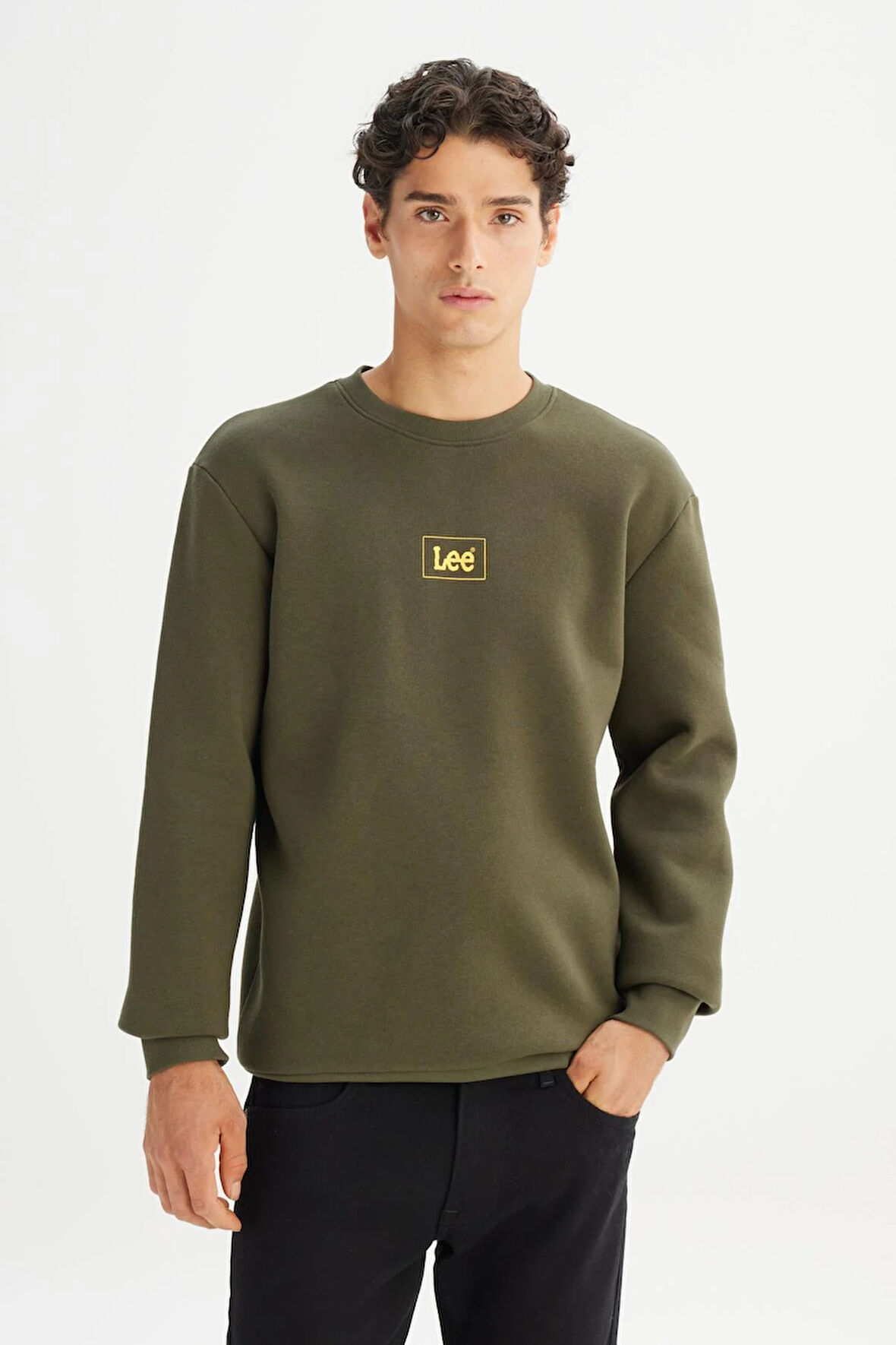 Bisiklet Yaka Sweatshirt Khaki