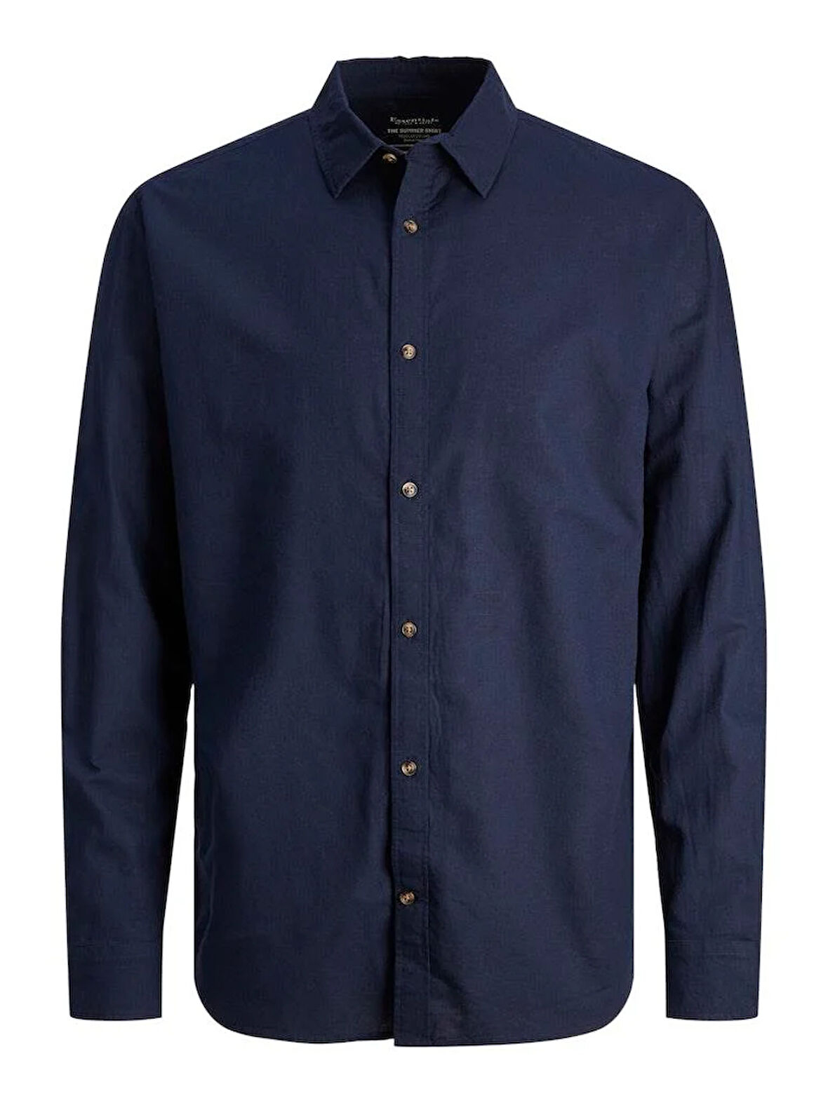 JJESUMMER LINEN BLEND SHIRT LS SN Navy