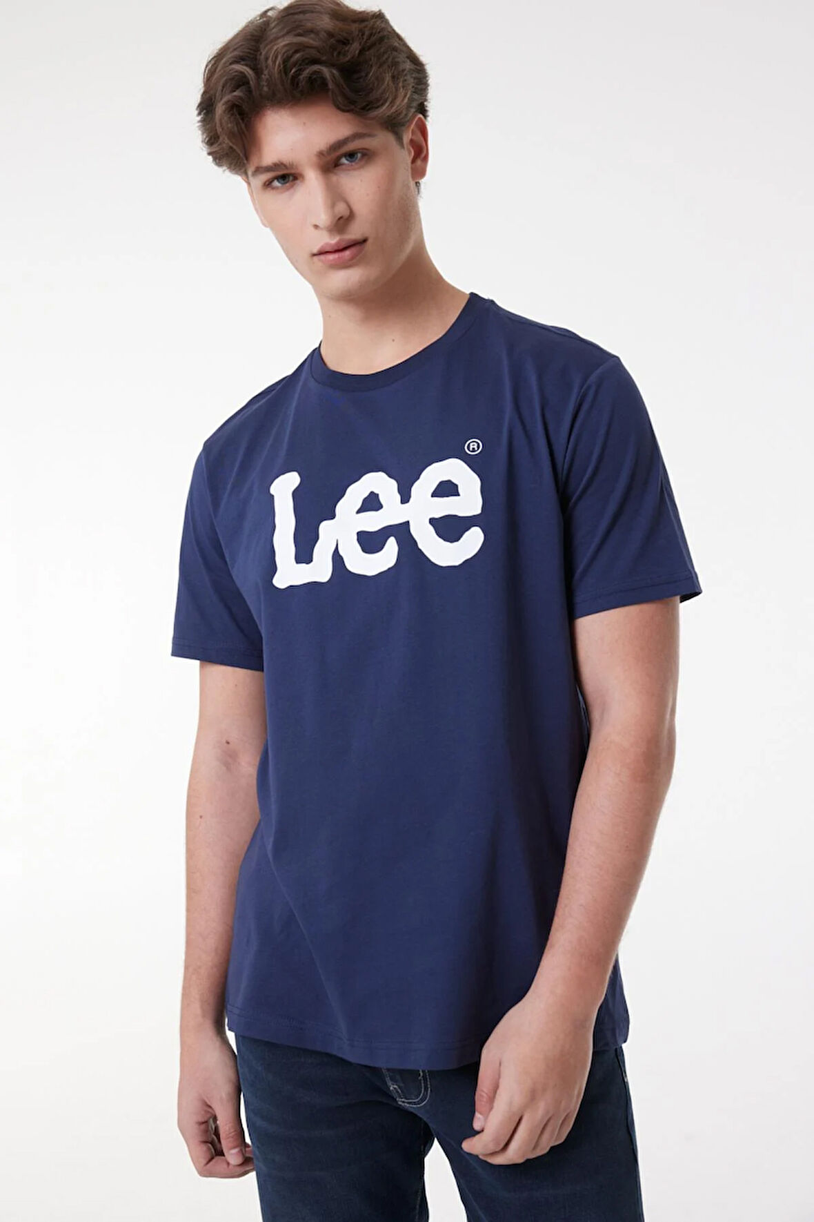 Regular Fit Grafik Baskılı T-shirt Navy Drop