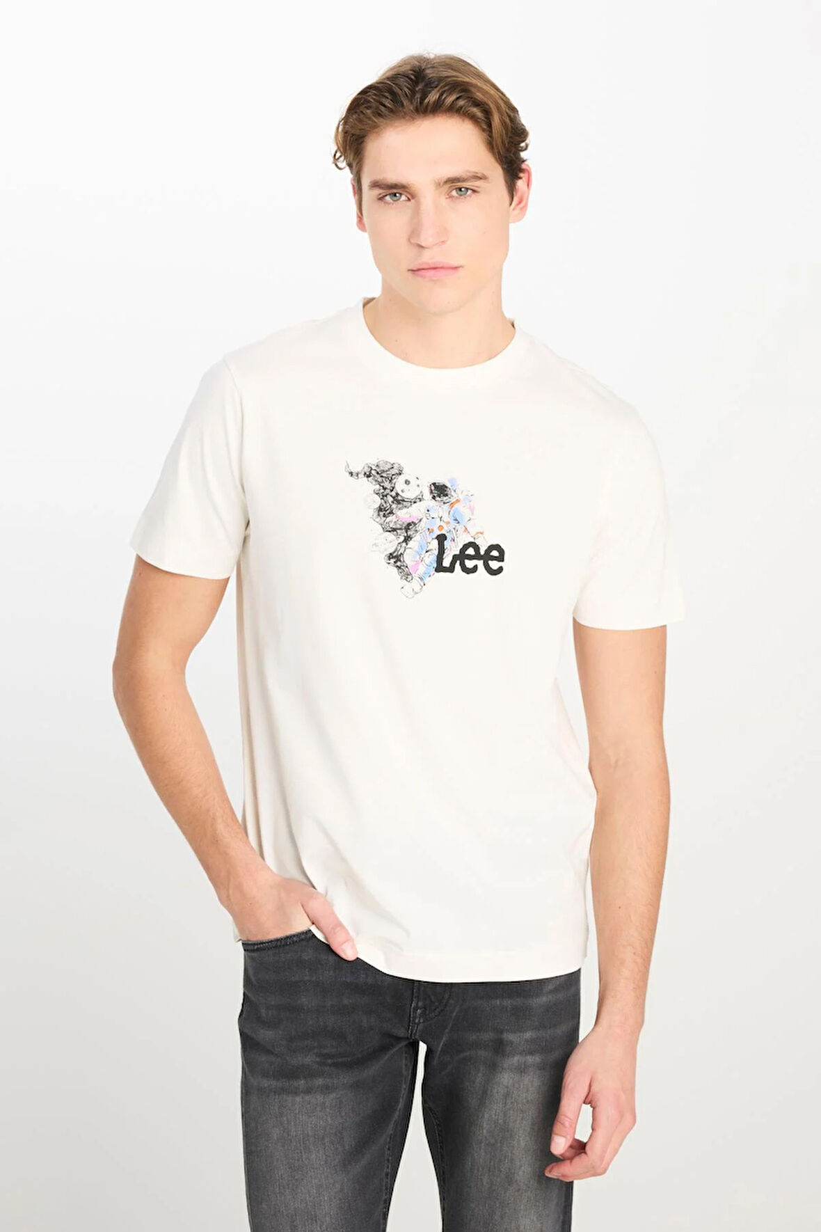 Regular Fit Grafik Baskılı T-shirt OffWhite
