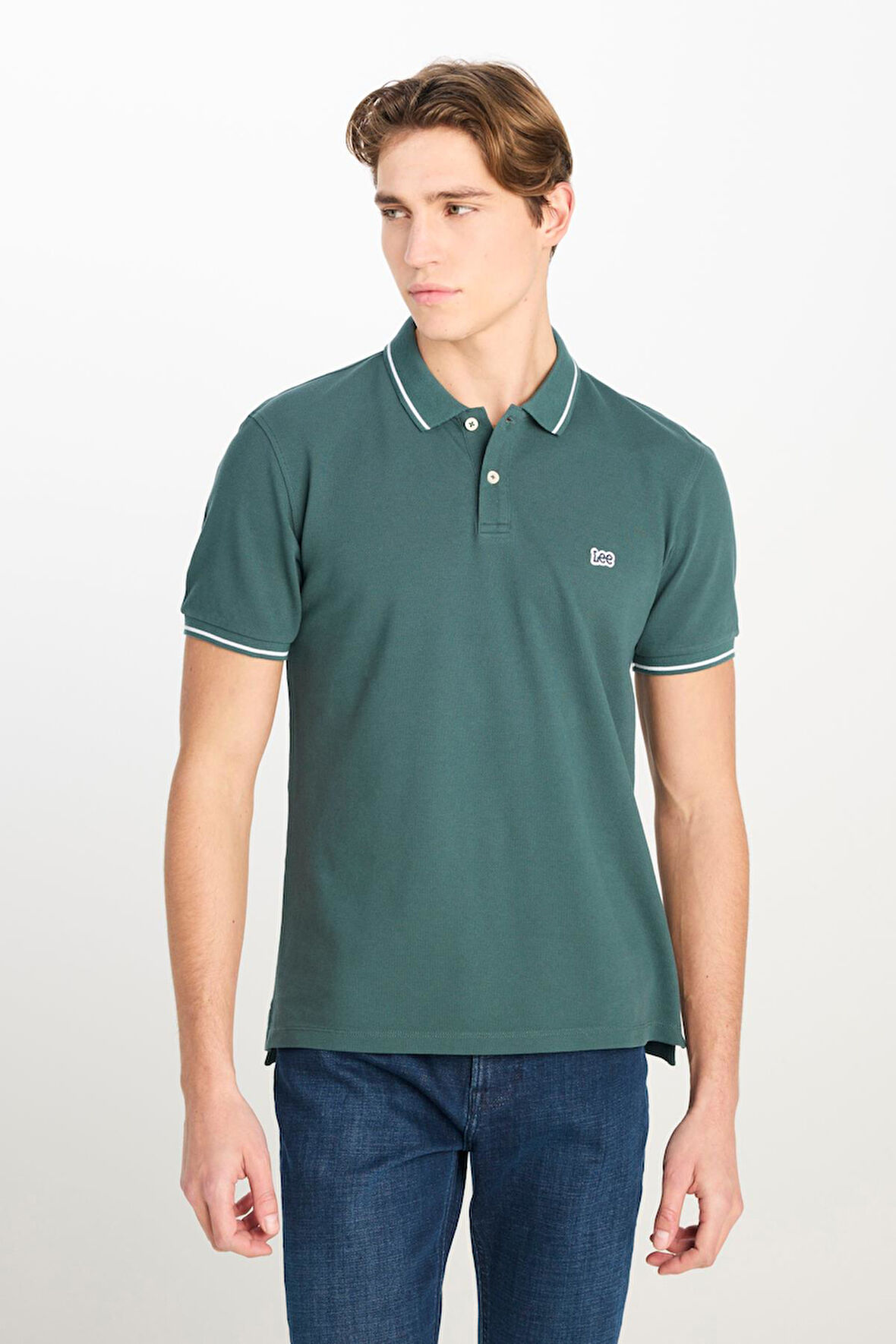 Erkek Regular Fit Polo T-shirt Evergreen