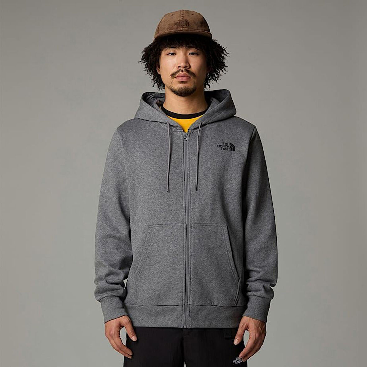 M SIMPLE DOME FULL ZIP HOODIE GREY