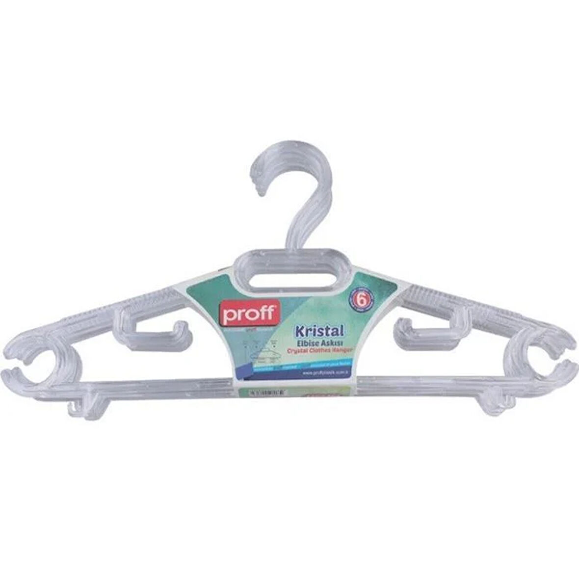 Proff Elbise Askısı Kristal 6lı