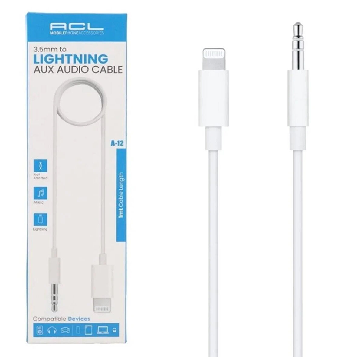 Apple Uyumlu 3.5mm Jack Aux Ses Dönüştürücü Kablo A-12 - ACL