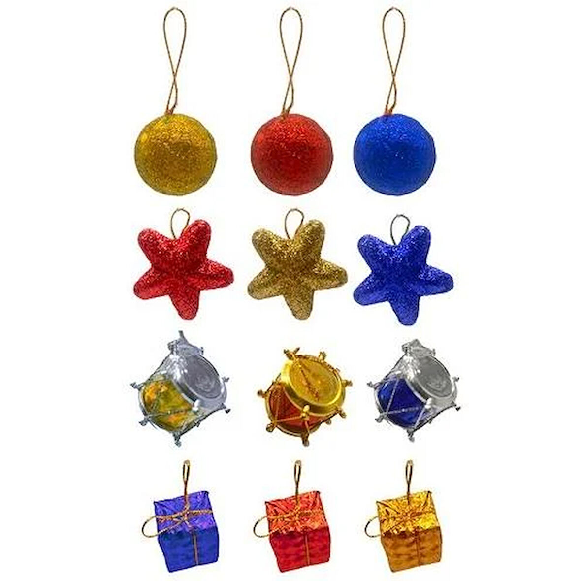 12'Li Karışık Yılbaşı Ağacı Süsü