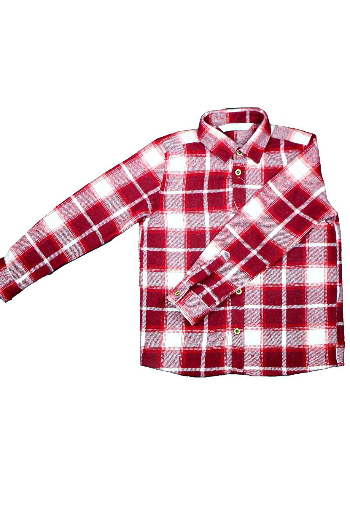 Kare Desenli Kırmızı Beyaz Renk Çocuk Oduncu Gömlek