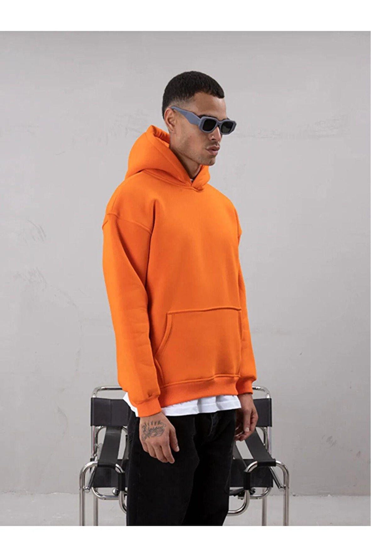 X Serüven Erkek Turuncu Kapüşonlu Sweatshirt