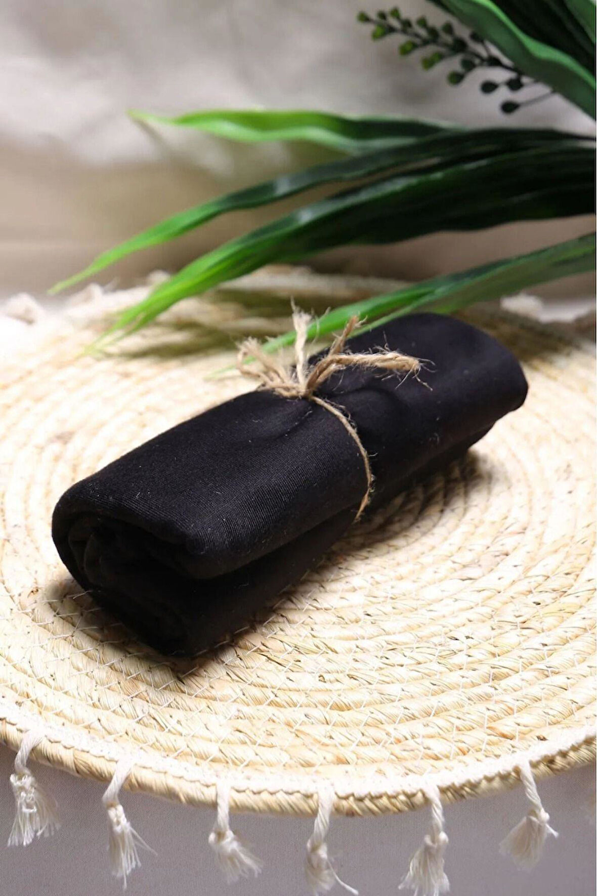 Siyah Organik Viskon Penye Şal iç Göstermez, Terletmez, Kolay Kullanım, Ultra Konforlu