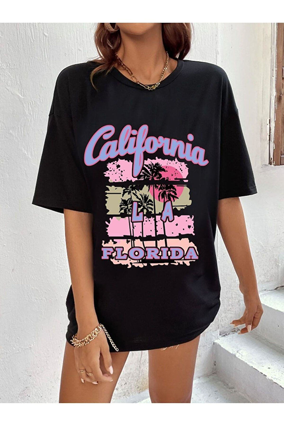 %100 Pamuk Süper Kalite Penye Oversize Baskılı T-shirt