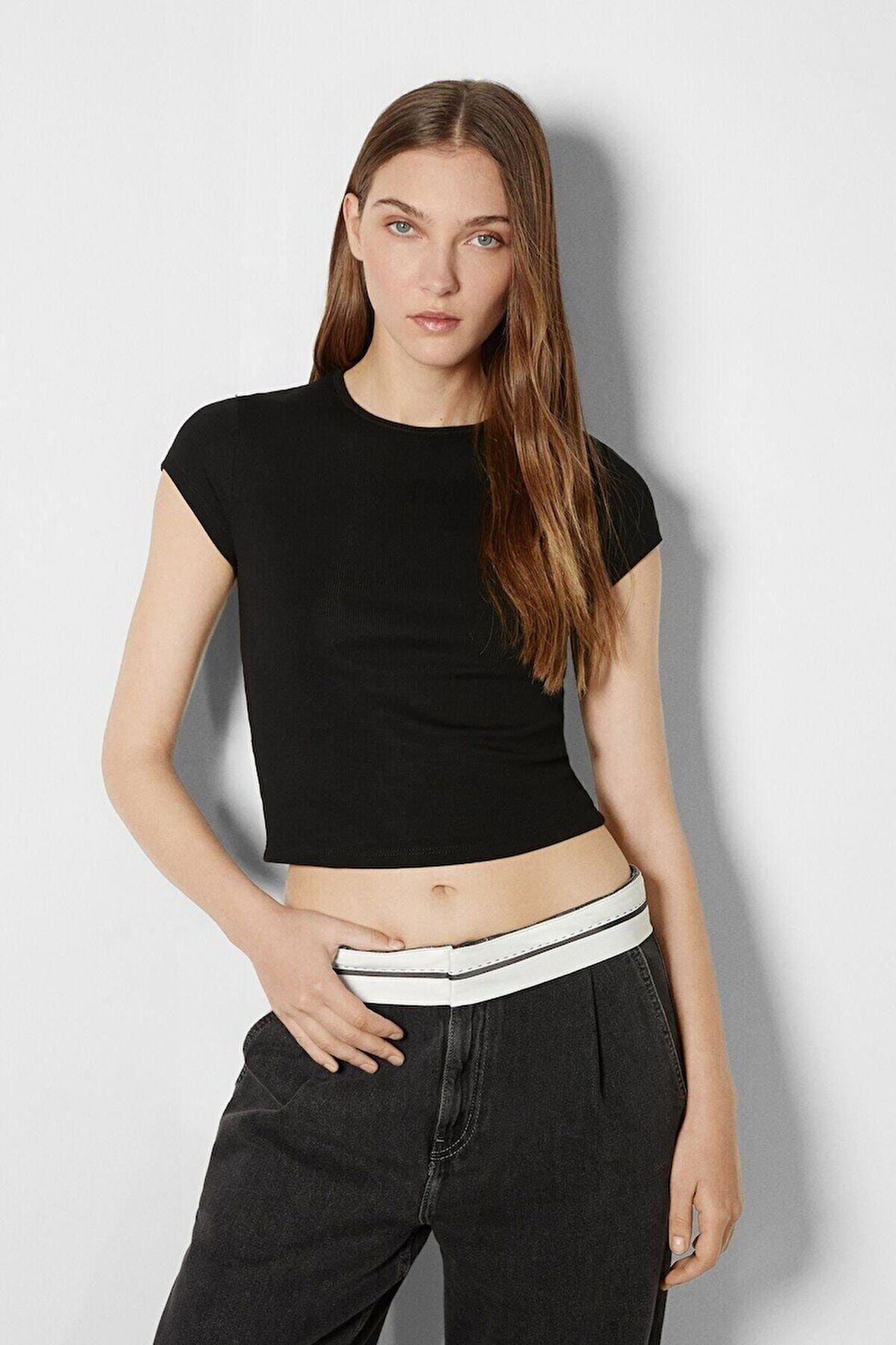 Fitilli Kısa Kollu T-shirt