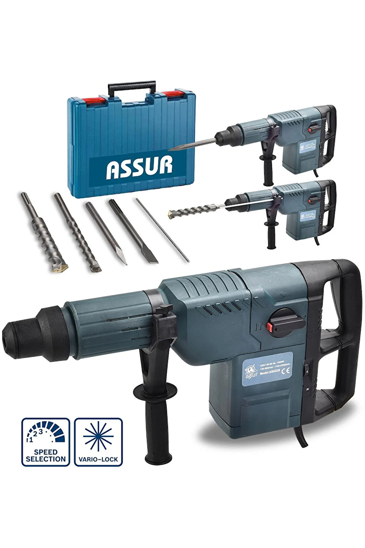 Assur Profesyonel 4200W 11 Kg Sds Max 3 Fonksiyonlu Kırıcı Delici Hilti