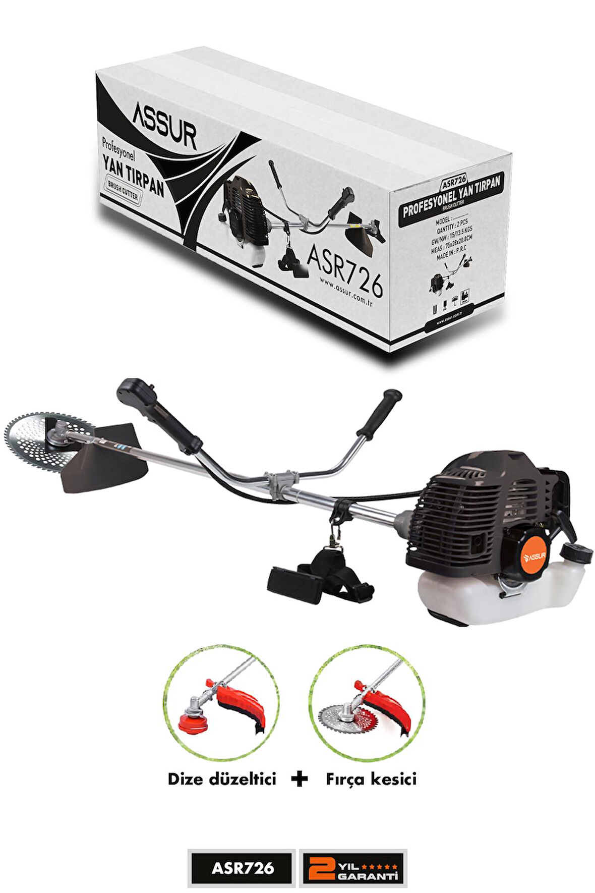 Assur 58 Cc 11000 Rpm Yan Tipi Benzinli Ot Çalı Çim Biçme Tırpanı