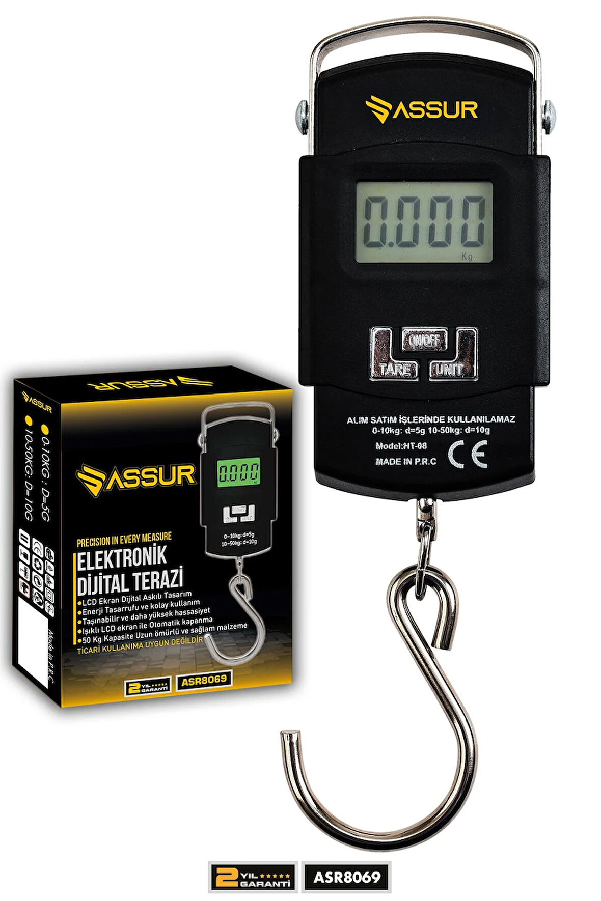 Assur Hassas 4 Ayrı Birim 50 Kg El Kantarı Dijital El Terazisi