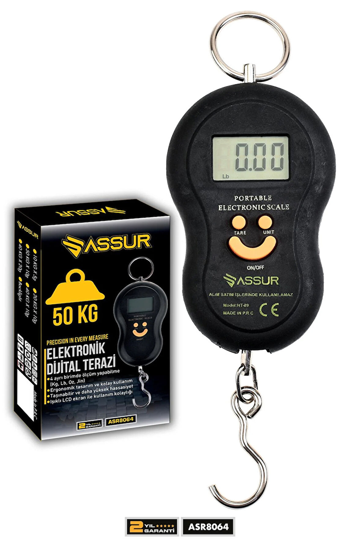 Assur Dijital El Terazisi 4 Ayrı Birim Hassas 50 Kg Kantar Terazi