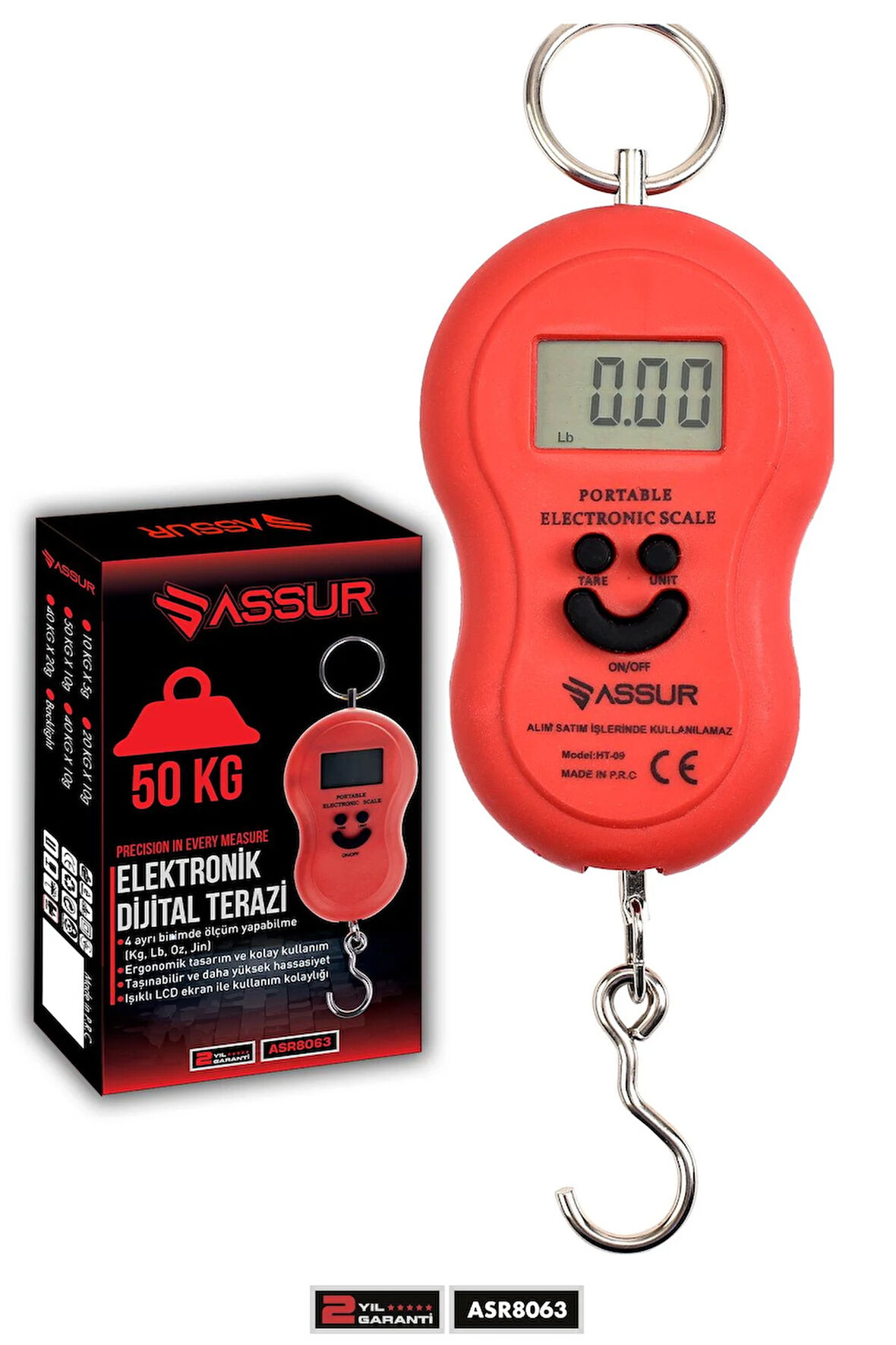 Assur Dijital El Terazisi 4 Ayrı Birim Hassas 50 Kg Kantar Terazi