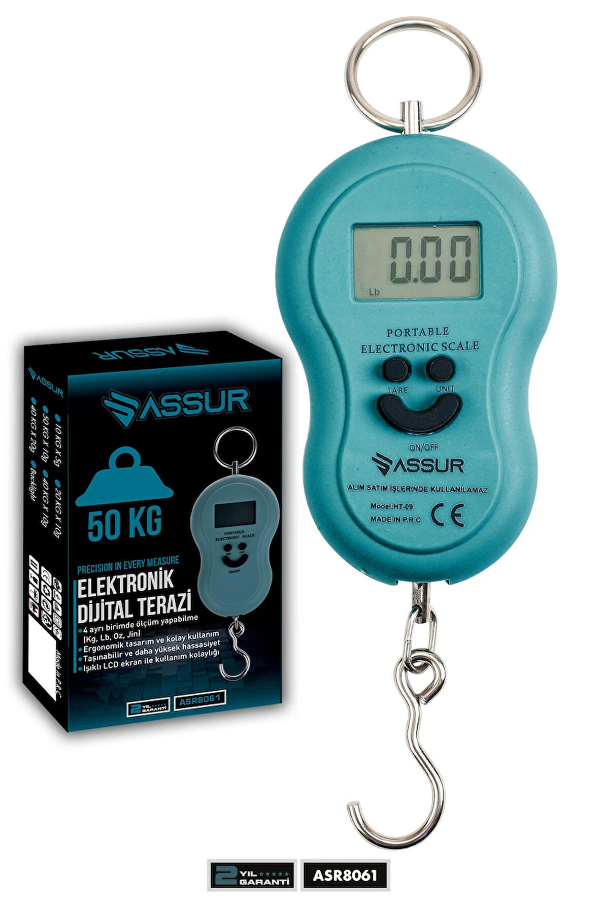 Assur Dijital El Terazisi 4 Ayrı Birim Hassas 50 Kg Kantar Terazi