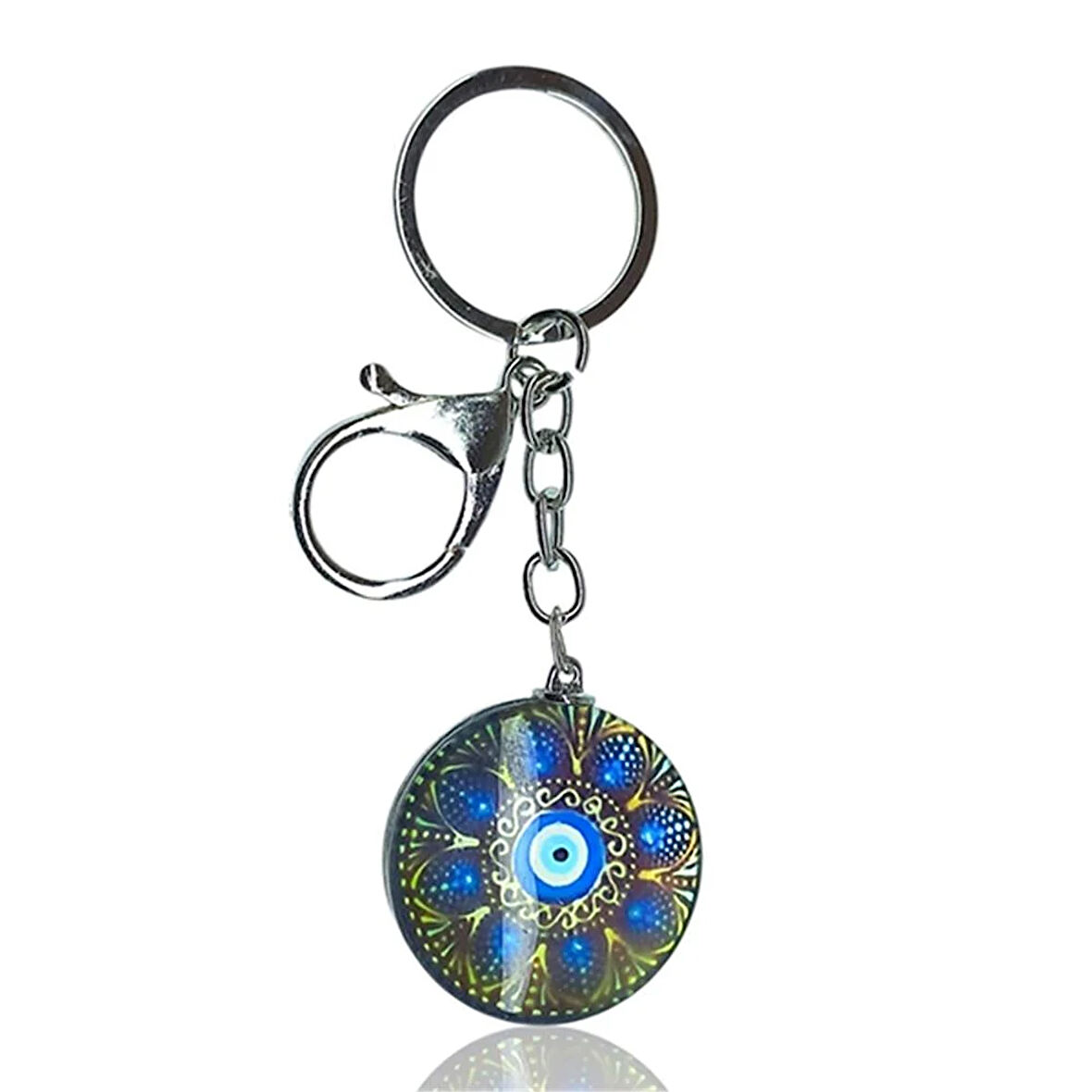 Cam Nazarboncuk Anahtarlık