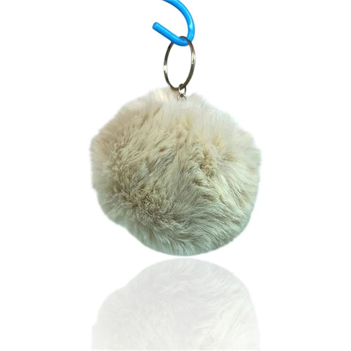 Peluş Ponpon Anahtarlık İpek Grisi