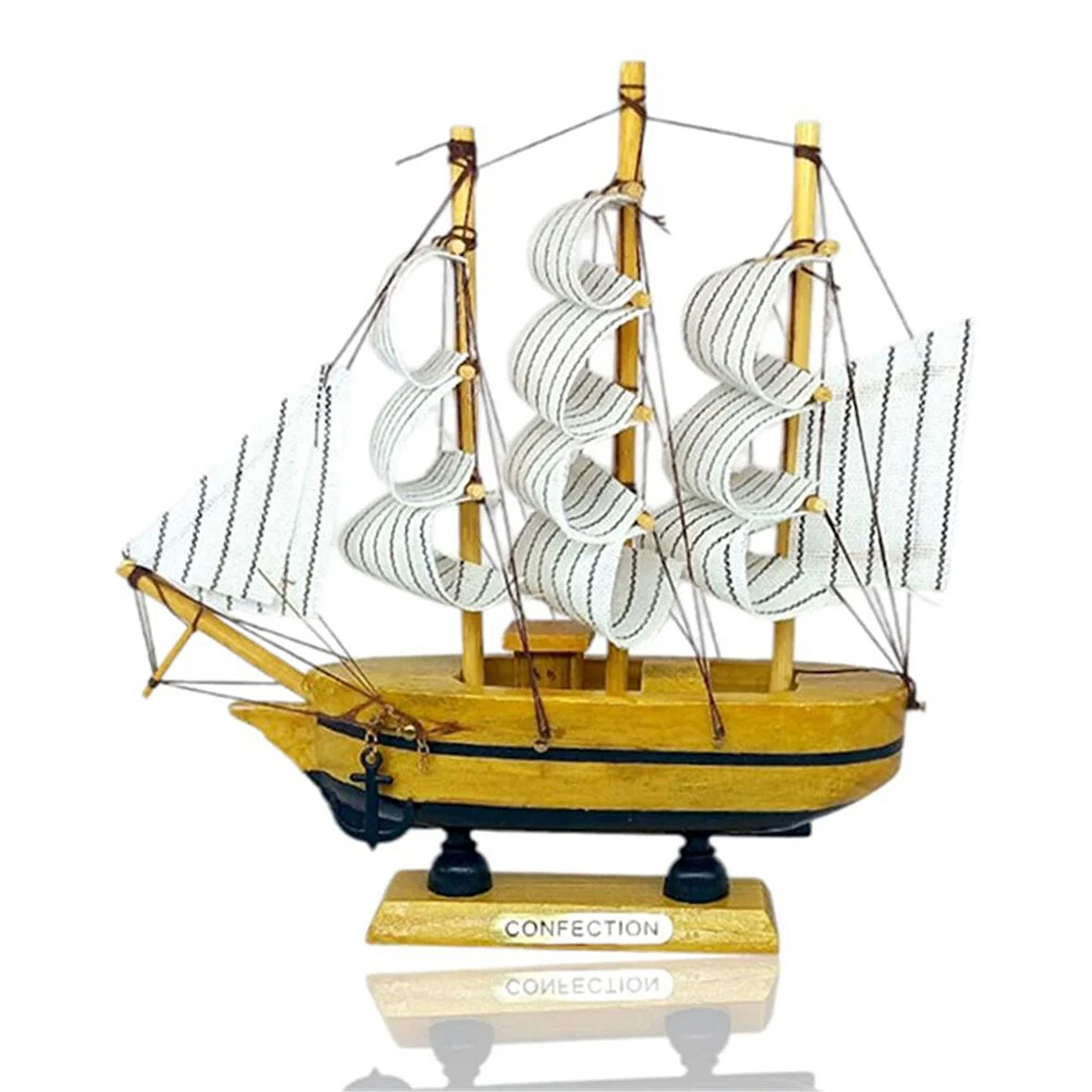 Orta Boy Dekoratif Ahşap Gemi Model5