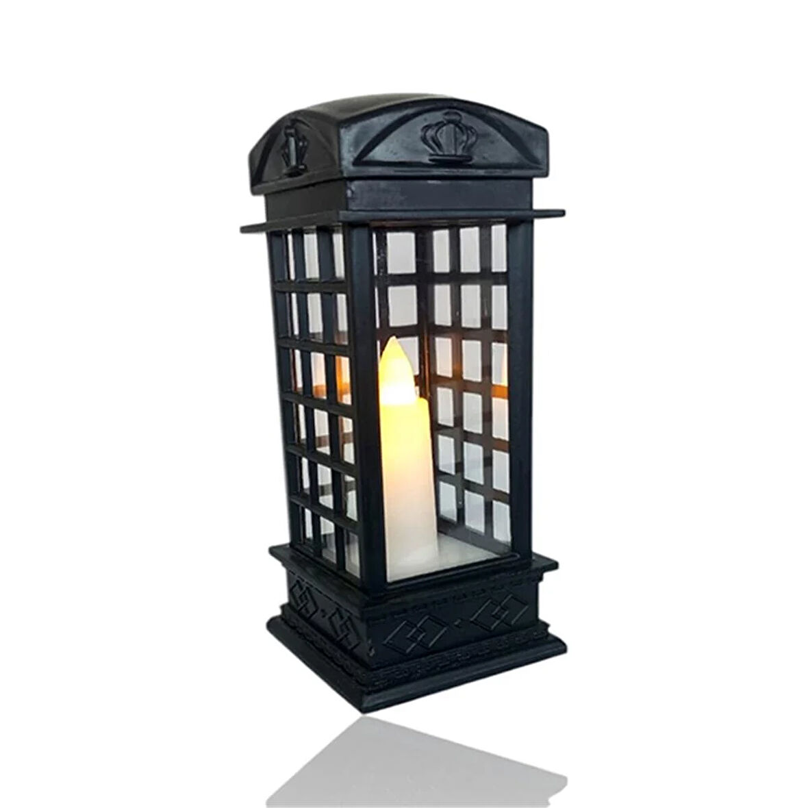 Londın Telefon Kulübesi Tasarımlı Dekoratif Ledli Işık Siyah