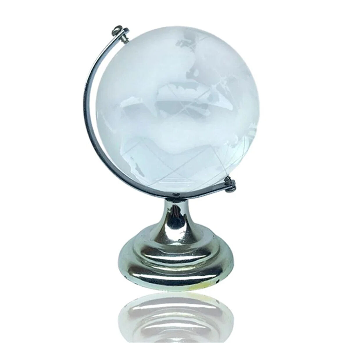 Büyük Boy Cam Krıistal Dünya Gümüş