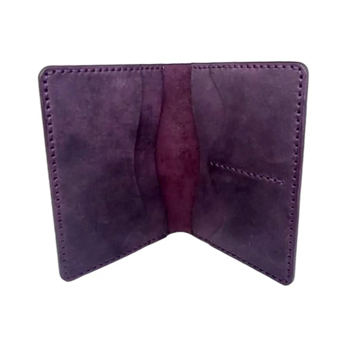 El Yapımı Hakiki Crazy Deri Pasaportluk Mor